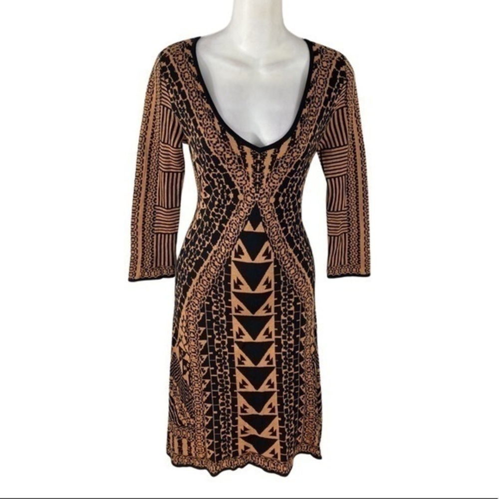 NWT Desigual Giuliana black rust knit silk dress ZZ24 - Picture 2 of 13